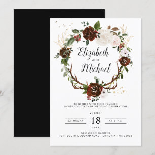 Rustic Floral   Convite Para Casamento Botânico De