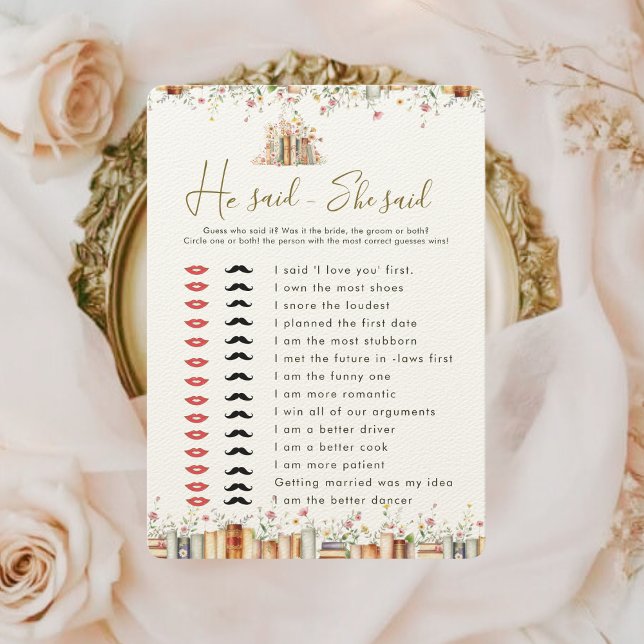 Rustic Floral Ele Disse Que Disse O Jogo Do Chá de (Criador carregado)