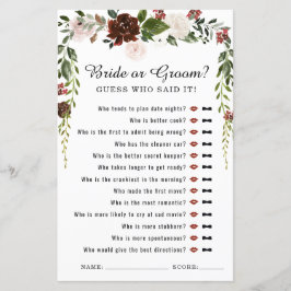 Rustic Floral | Jogo para Chá de Panela Boêmio Bot