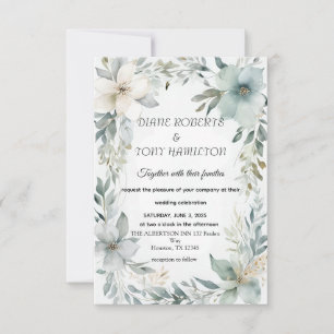 Rustic Floral & Minimalist Salve o cartão de data
