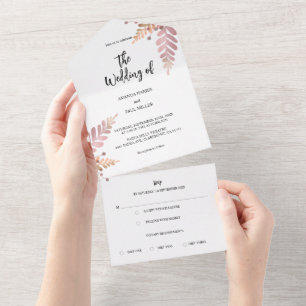 Rustic Floral Tudo Em Um Convite De Casamento