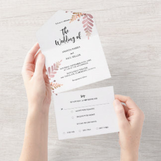 Rustic Floral Tudo Em Um Convite De Casamento