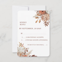 Rustic Floral Wedding RSVP Card – Earthy Elegance