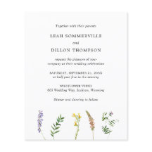 Rustic Floral Wildflower Budget Convite De Casamen