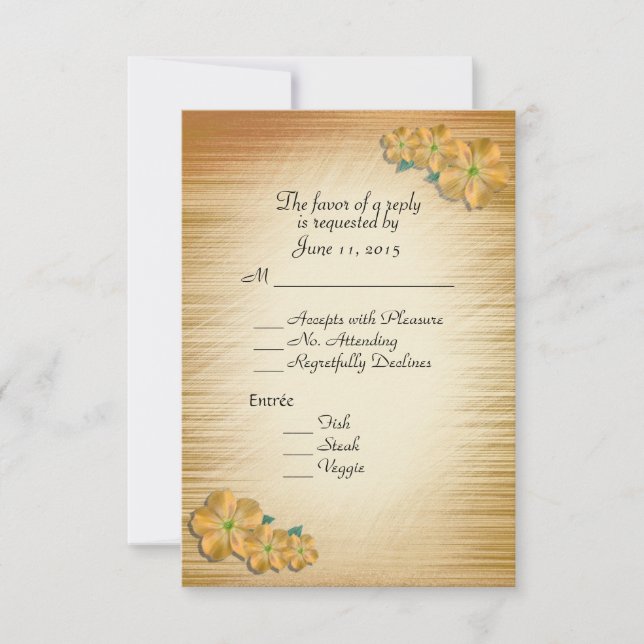 Rustic Flowers RSVP com a Escolha de Entree (Frente)