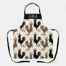 Rustic Folk Art Rooster Pattern, Farmhouse Kitchen