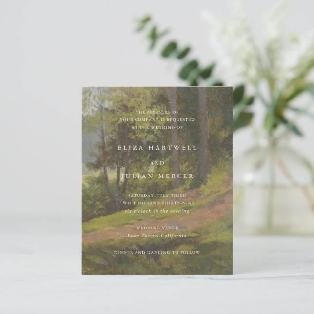 Rustic Forest Elegant Wedding Invitation (Em pé/Frente)