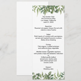 Rustic Green Deixa Greenery Foliage Menu Casamento