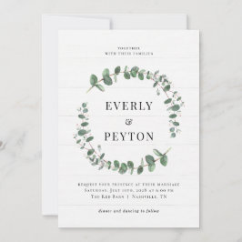 Rustic Greenery Simple Elegant Weditation Convite