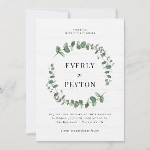Rustic Greenery Simple Elegant Weditation Convite