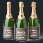 Rustic Happy Birthday 30 40th 50th Party<br><div class="desc">Rústica Wood 30 40th 50th Happy Birthday - rótulos dos vinhos espumantes</div>
