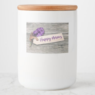 Rustic Happy Noroz Hyacinth - Etiqueta de Comida