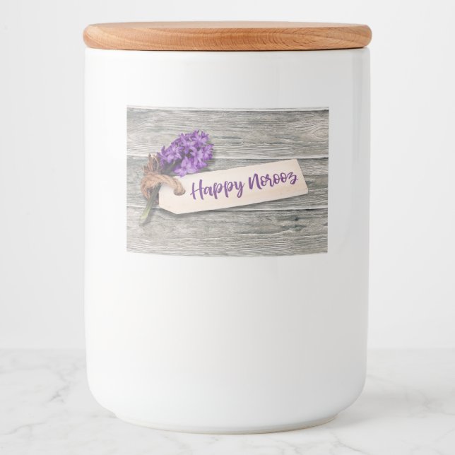 Rustic Happy Noroz Hyacinth - Etiqueta de Comida (Frente)