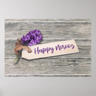 Rustic Happy Noroz Hyacinth - Poster