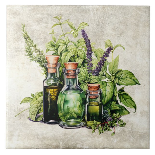 Rustic Herbs Beautiful Vintage Bottles (Frente)