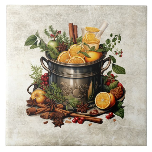 Rustic Herbs & Spices Punch Bowl Pine (Frente)