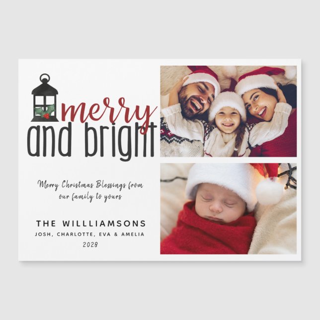 Rustic Holly Feliz e Bright Duas Fotografias no Na (Frente)