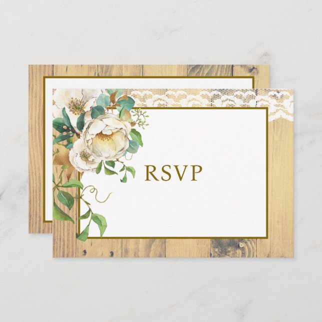 Rustic Honeyed Pine RSVP (Frente/Verso)
