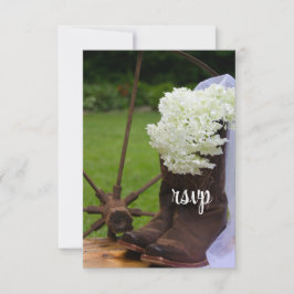 Rustic Hydrangea Cowboy Boots Western Weding RSVP