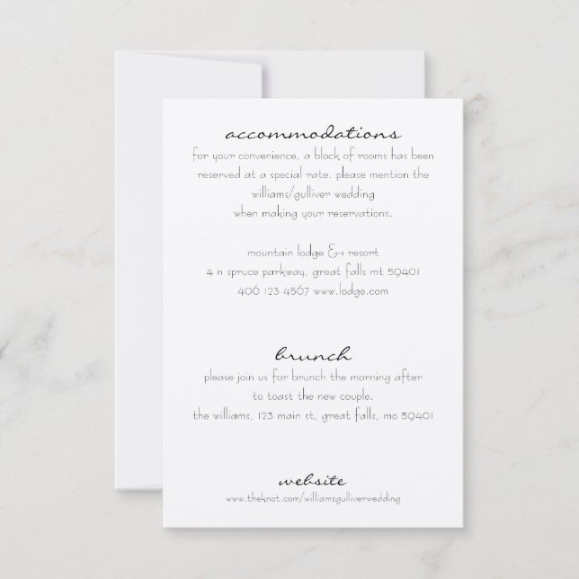 Rustic Informação Adicional Convite Inserir (Frente)