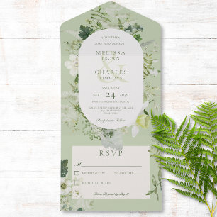 Rustic Ivy Ferns & Greenery Sage Green No Janta