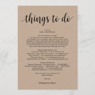 Rustic Kraft, Black, Coisas a fazer, Cartão Itine