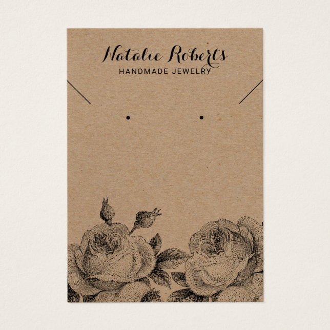 Rustic Kraft Jewelry Necklace Floral Display (Frente)