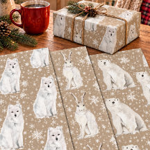 Rustic Kraft Nevosa Animais Árticos de Inverno