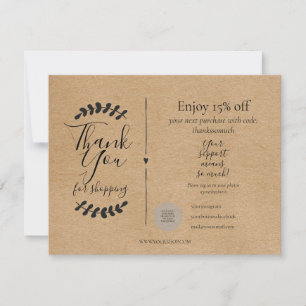 Rustic Kraft Obrigado Por Comprar Desconto