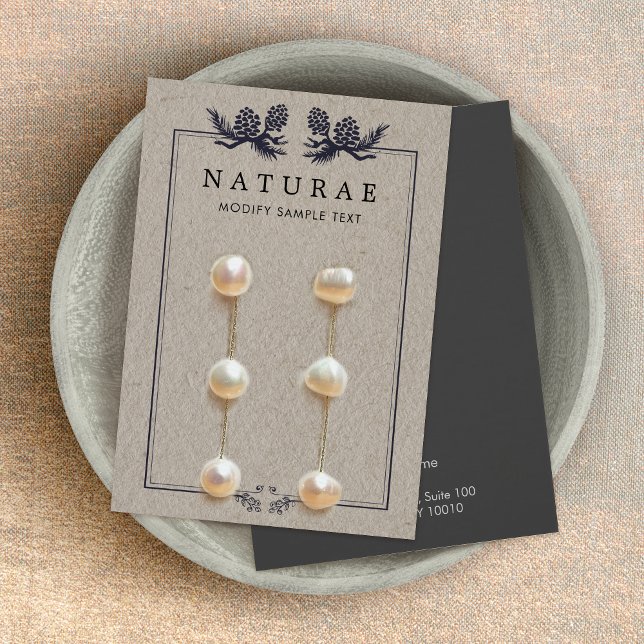 Rustic Kraft Pine Cones Ouvindo Jewelry Display (earthy kraft earring displ
ay holder)