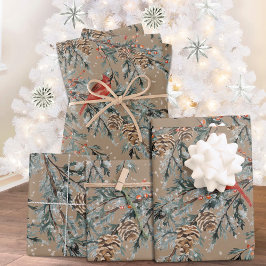 Rustic Kraft Red Cardinal Juniper Branches Berries