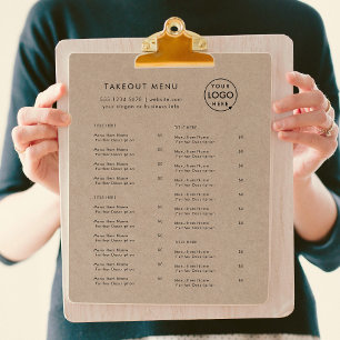 Rustic Kraft Takeout Menu Restaurante de Compras
