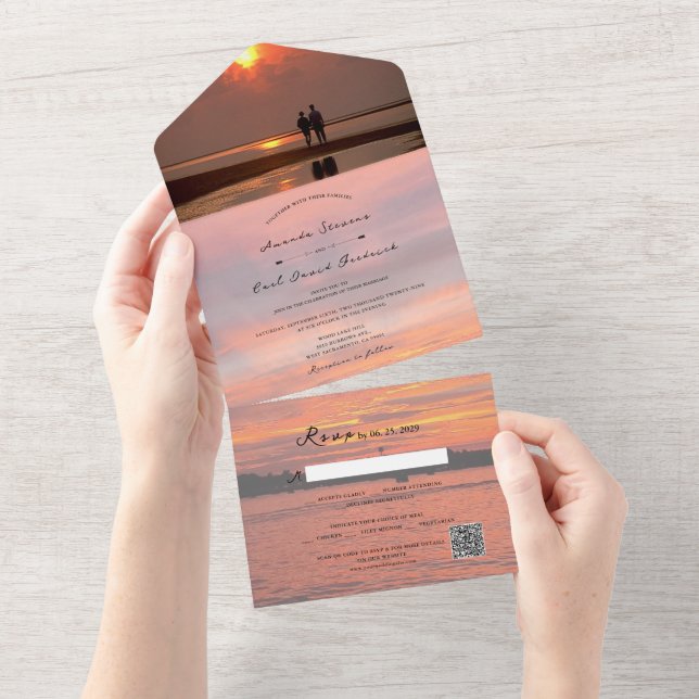 Rustic Lake Sunset Lakeside + Seu Casamento Fotogr (Tearaway)