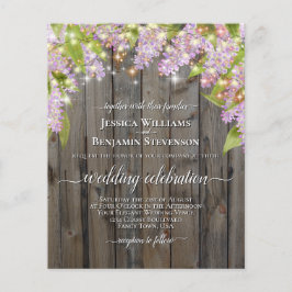Rustic Lilacs & Lights BUDGET Casamento Convite