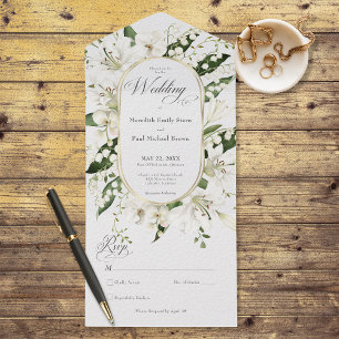 Rustic Lily of the Valley Floral White No Janto