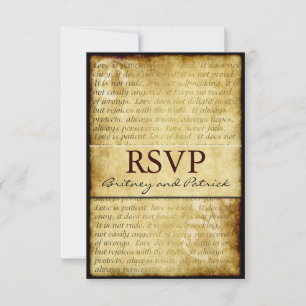 Rustic Love é Patient Casamento vintage RSVP Cards