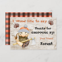Rustic Lumberjack Obrigado cartões de nota