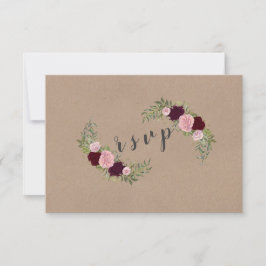 Rustic Marsala Floral Artesanato Paper Weding RSVP
