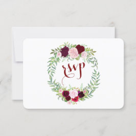 Rustic Marsala Floral Burgundy Casamento RSVP