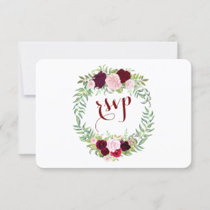 Rustic Marsala Floral Burgundy Casamento RSVP