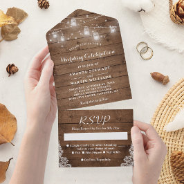 Rustic Mason Jar String Luz Campo Casamento