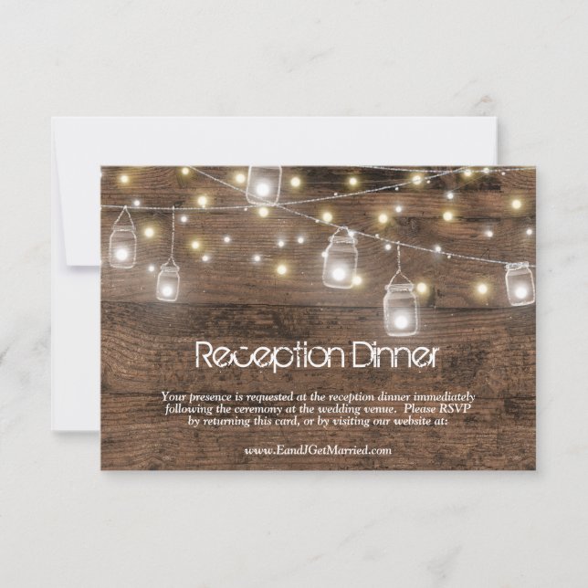 Rustic Mason Lights Reception Janto RSVP Entree (Frente)