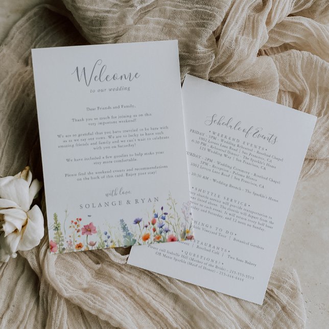 Rustic Meadow Botanical Wedding Welcome Letter (Criador carregado)