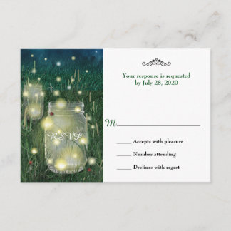 Rustic Meadow Summer Night Mason Jar Firefly RSVP