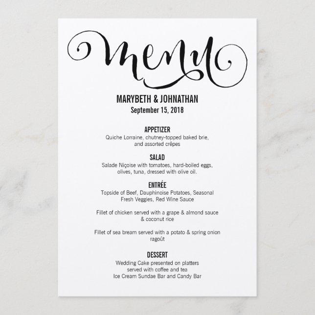 Rustic Modern Nós Fazemos Script De Cartão De Menu (Frente)