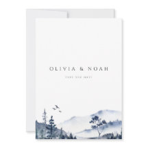 Rustic Mountain Boho Evergreen Salve O Cartão De D