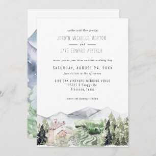Rustic Mountain Vineyard   Convite Para Casamento