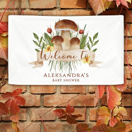 Rustic Mushroom Fall Baby Shower Welcome Sign