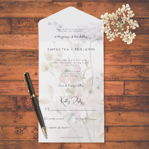 Rustic Muted Wildflower on White No Janto