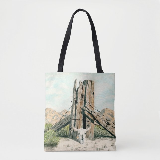 Rustic old west desert; watercolor art tote bag (Frente)